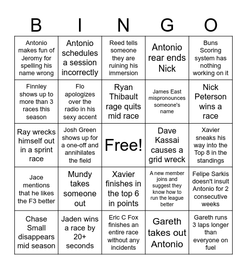 League Zero Bingo - Season 9 Bingo Card