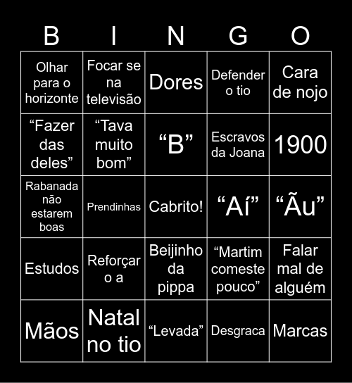 Bingo natalício Bingo Card