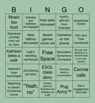 Christmas 1 Bingo Card