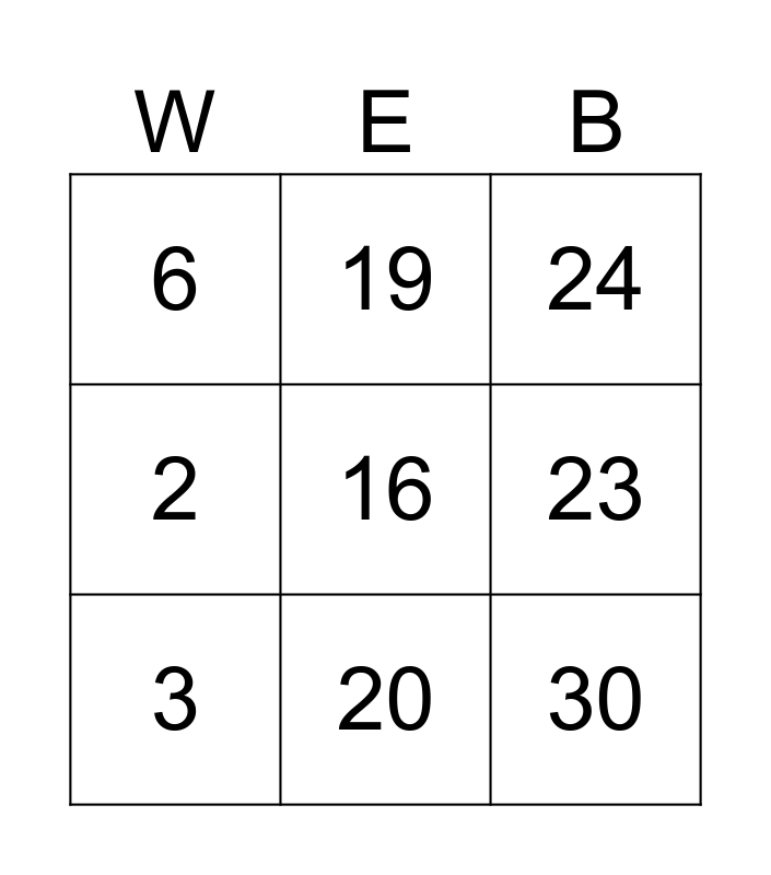 White Elephant Bingo Card