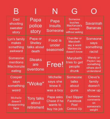 Christmas Bingo Card