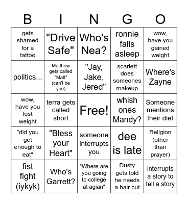 Warrens 2023 Christmas Bingo Card