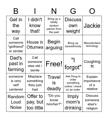 Elderly Topics Bingo 2023 Bingo Card