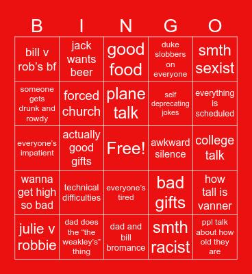 xmas in charlotte Bingo Card