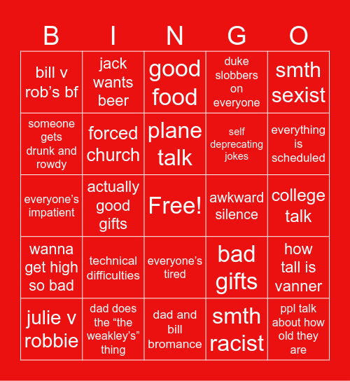 xmas in charlotte Bingo Card