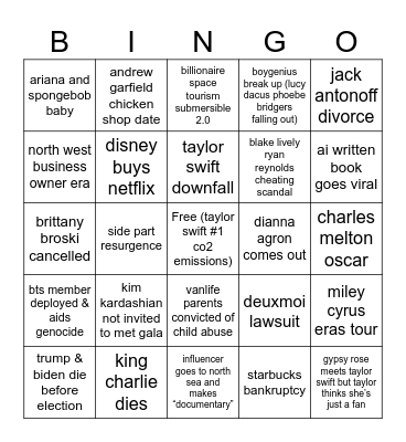Leah’s 2024 Bingo Card