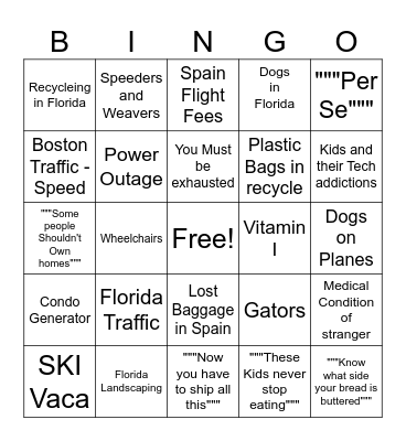 Holiday Bingo Card