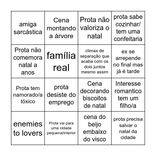 Filmes de natal Bingo Card