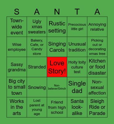 Mommy & Moey's Hallmark Xmas Movie BINGO Card