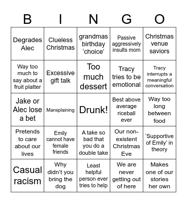 Christmas 2023 Bingo Card