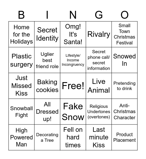 Holiday Bingo Card