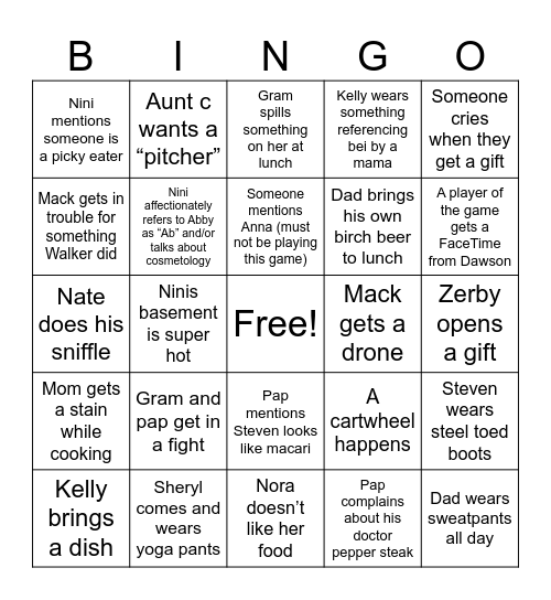 Christmas bingo Card