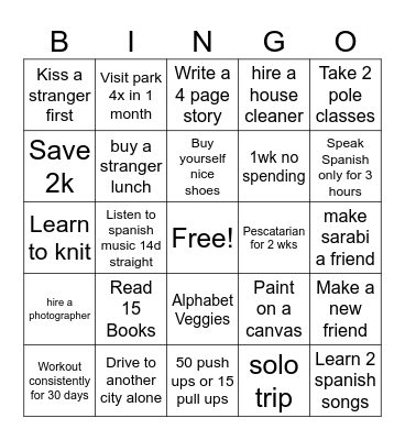 2K24 Bingo Card