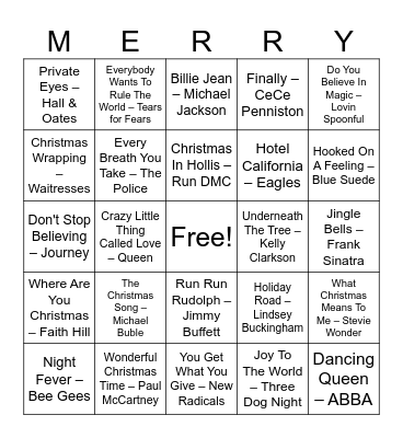 NT Trip X-Mas Bingo Card