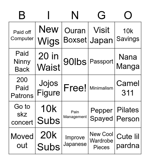 2024 Manifestation Bingo Card