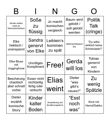Weihnachten 2023 Bingo Card