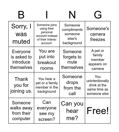 Otsukaresama Bingo Card