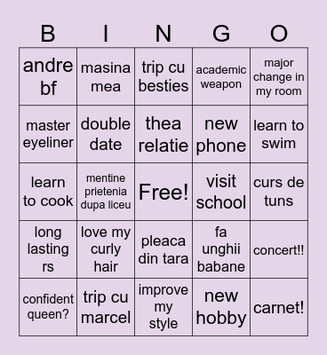 dari's bingo Card