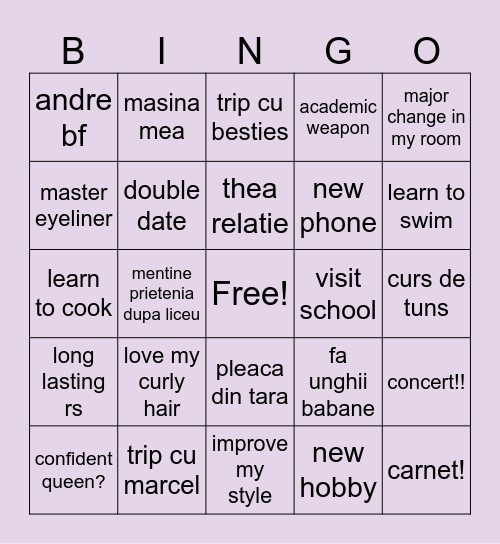 dari's bingo Card