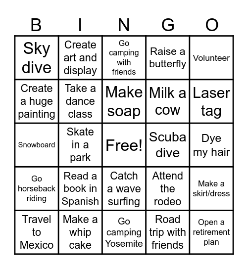 2023 Bingo Card