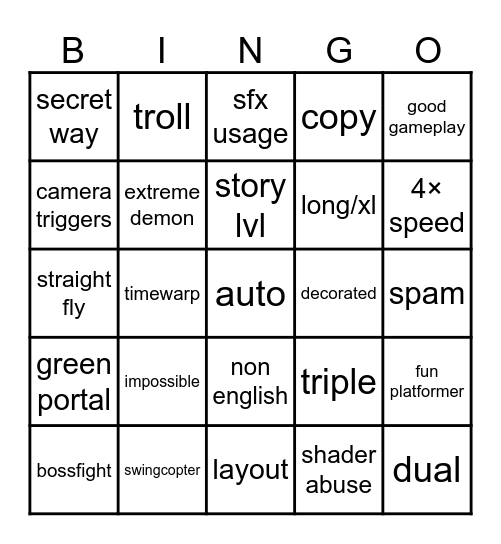 2.2 Bingo Card