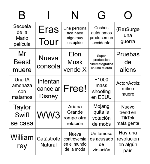 2024 Bingo Card