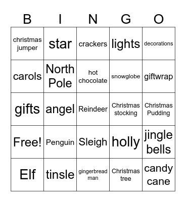 CHRISTMAS Bingo Card