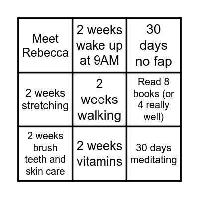 2024 Q1 Goals Bingo Card