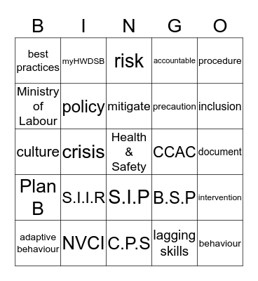 Compliance Bingo Card