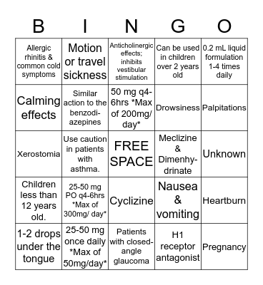 Self Care Game Team 37 Bingo Card