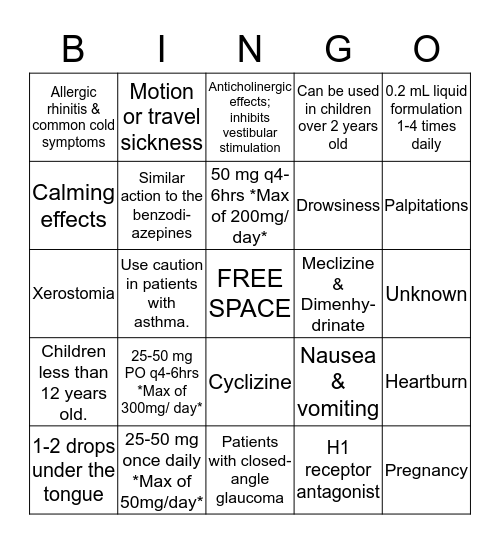 Self Care Game Team 37 Bingo Card