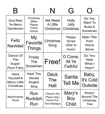 Christmas Bingo Card