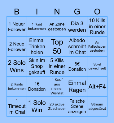 Fortnite Bingo Card