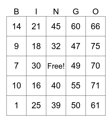 CHRISTMAS BINGO Card