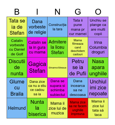 Tufi Xmas Day 2 Bingo Card