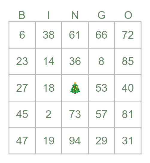 𝐁𝐈𝐍𝐆𝐎 𝐍𝐀𝐓𝐀𝐋𝐈𝐍𝐎 Bingo Card