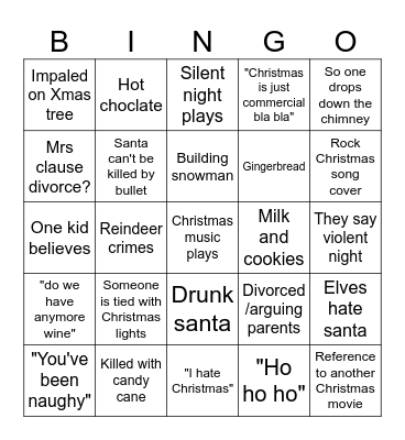 Violent night Bingo Card