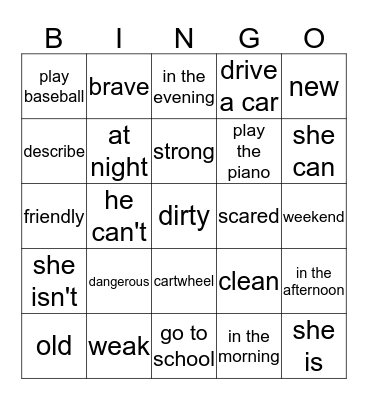 review Bingo Card