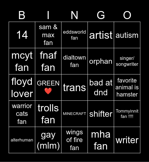 please go away Bingo Card