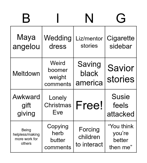 Christmas 2023 Bingo Card