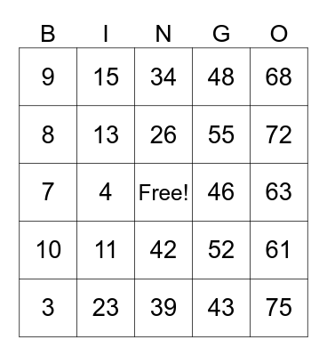 Christmas Party Bingo Card