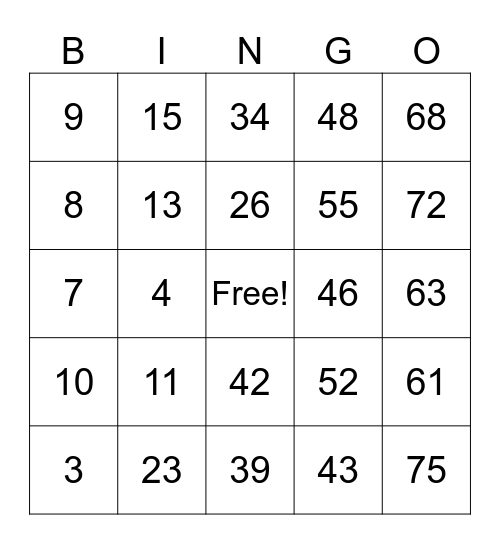 Christmas Party Bingo Card