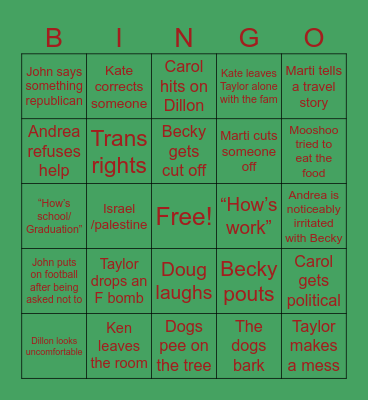 ❤️🎄💚 Bingo Card