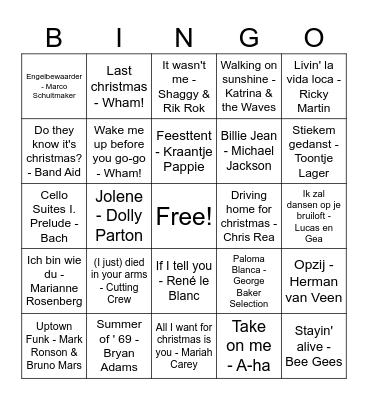 MUZIEKBINGO Card