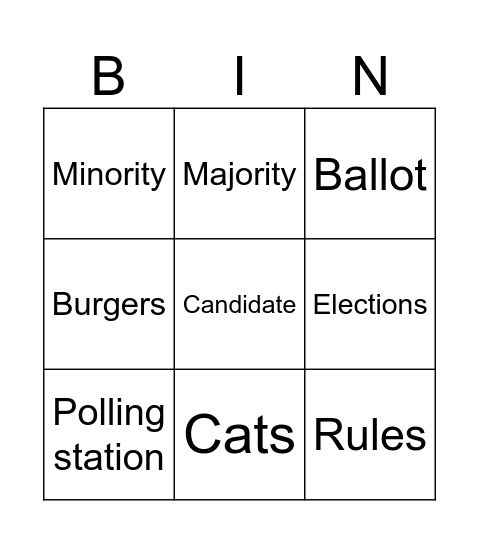 Voting time! Bingo Card