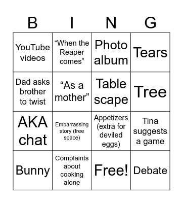 Gibbs Bingo Card