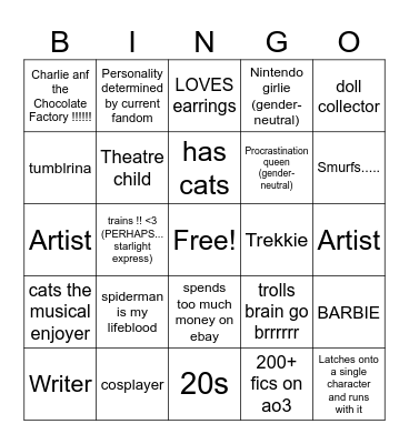 Nala Bingo Card