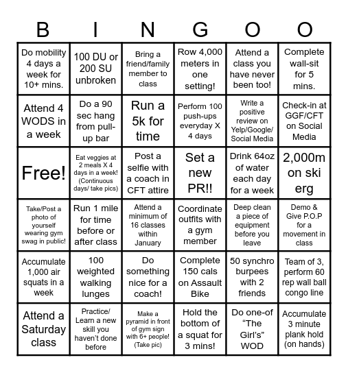 Grey Group Fitness/ CrossFit Takedown BINGO Card