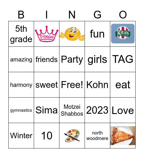 Chana Birthday Bingo Card