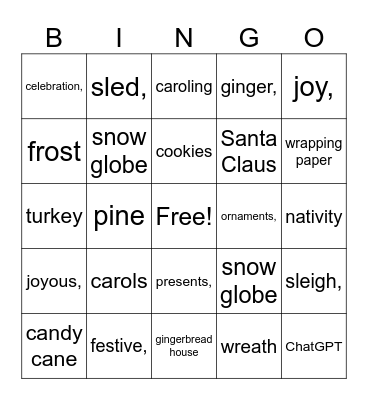 Christmas Bingo Card